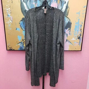 SoSik Metallic Open Front Cardigan